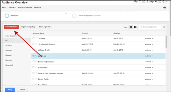 Click "+New Segment"